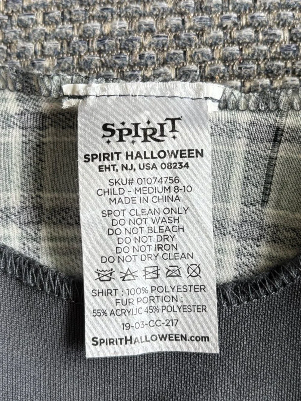 Spirit Halloween Werewolf Pullover Costume Shirt Faux Fur - No Mask| Sz Med 8/10
